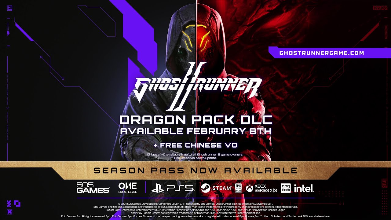 Ghostrunner 2 Dragon Pack DLC and Free Chinese VO Announcement (ESRB)