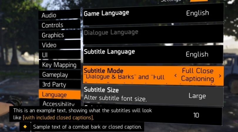 The Division 2's Accessibility 