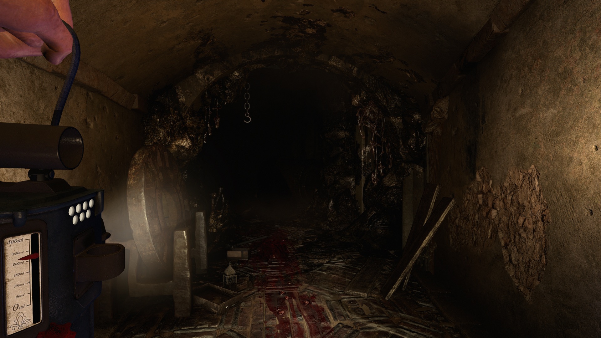 Amnesia: Rebirth darkness in a tunnel