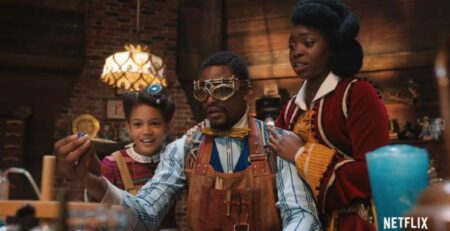 REVIEW: ‘Jingle Jangle: A Christmas Journey’ is the Hope-filled Black Christmas Movie We All Need A Young Jeronicus with his family.