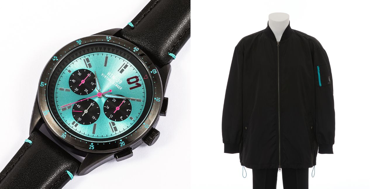 Hatsune Miku Officially Licensed Fashion Items 1 Closeup of Hatsune Miku watch and jacket