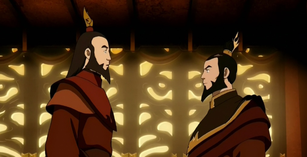 Fire Lord Sozin and Avatar Roku in Avatar: The Last Airbender