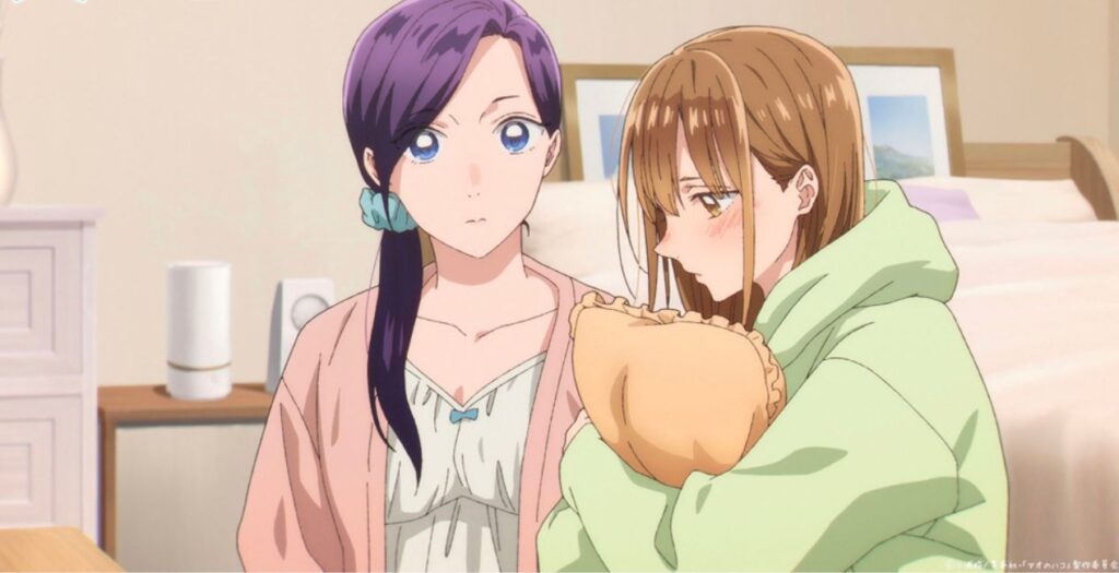 Chinatsu and Karen talk in Blue Box Episode 21