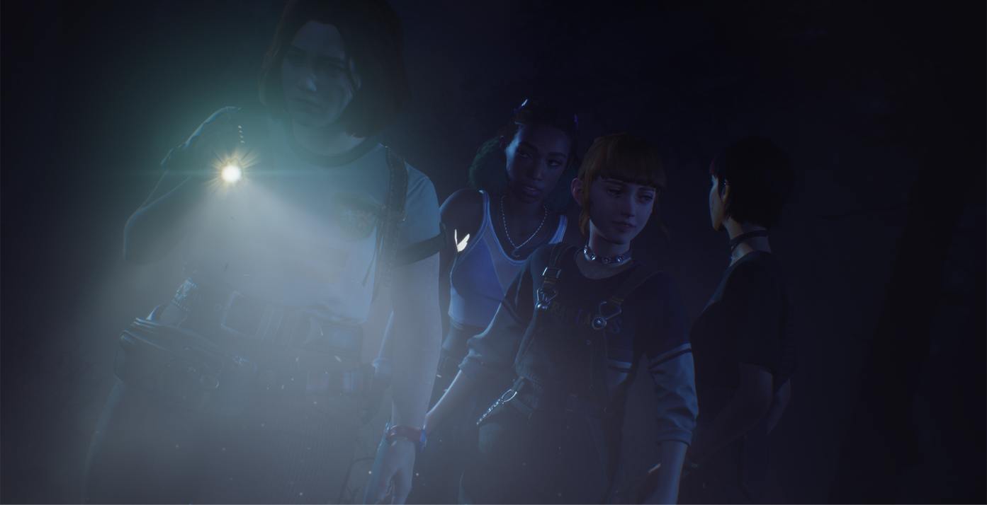 Game still of Swann, Kat, Autumn, and Nora from Don't Nod's Lost Records Bloom & Rage - Tape 1 Bloom