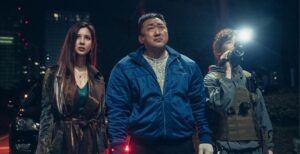 Seohyun, Ma Dong-seok, and David Lee in Holy Night Demon Hunters