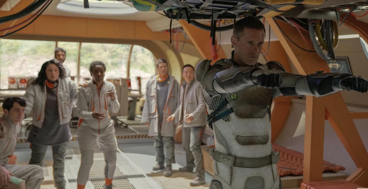 Alexander Skarsgård in Murderbot Season 1 from Apple TV Plus