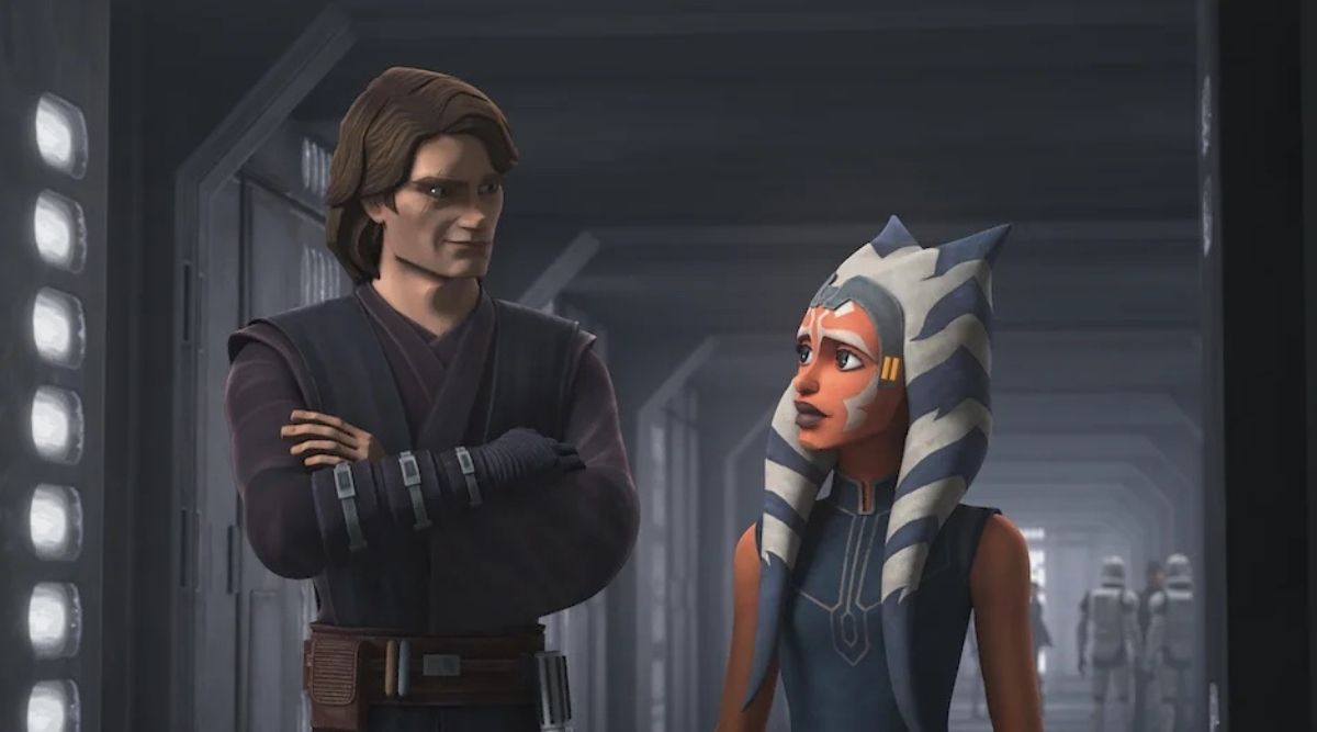Anakin and Ahsoka in The Clone Wars