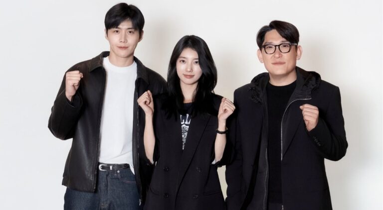 Bae Suzy, Kim Seonho, and director Han Jaerim promotional image for Delusion from Disney PLus