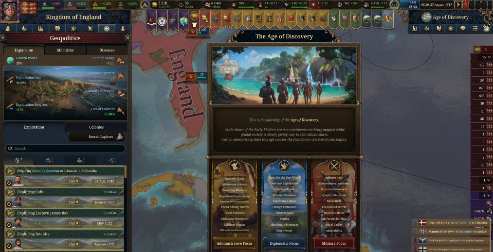 Europa Universalis V gameplay still from Paradox Tinto