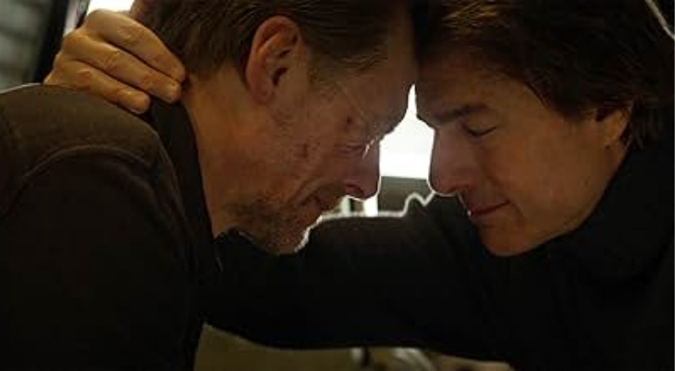 Mission: Impossible — The Final Reckoning promotional image with Tom Cruise and Simon Pegg
