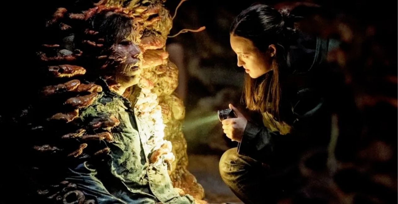 The spores and Ellie in The Last of Us Season 2 Episode 5