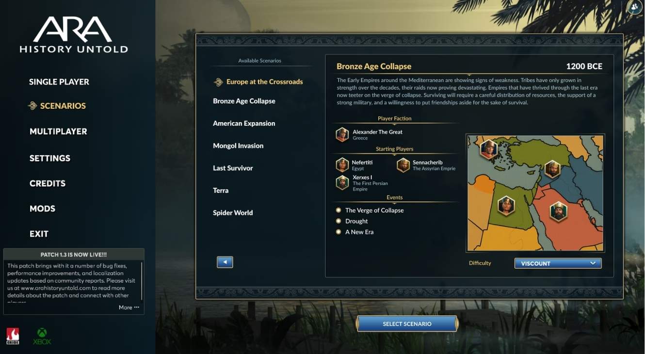Untold Scenarios DLC for Ara: History Untold from Xbox Game Studios