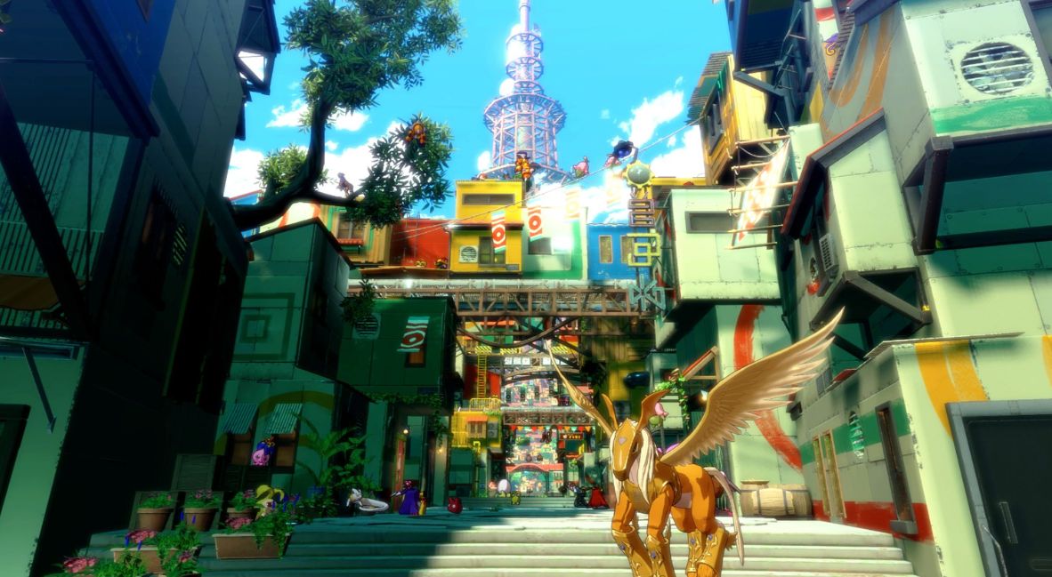Digimon Story Time Stranger Central Town Key Art