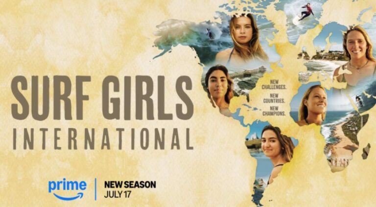 Surf Girls: International Season 2 promotional key art from Prime Video