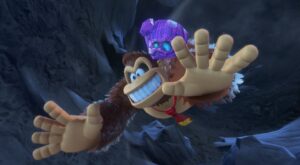 DK and Pauline tunnel through a level in Donkey Kong Bananza