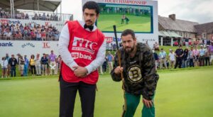 Bad Bunny and Adam Sandler in Happy Gilmore 2