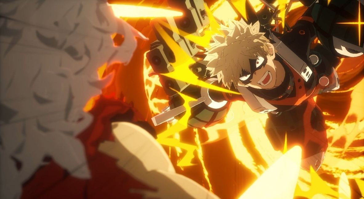 My Hero Academia All's Justice  promotional image from trailer with Bakugo