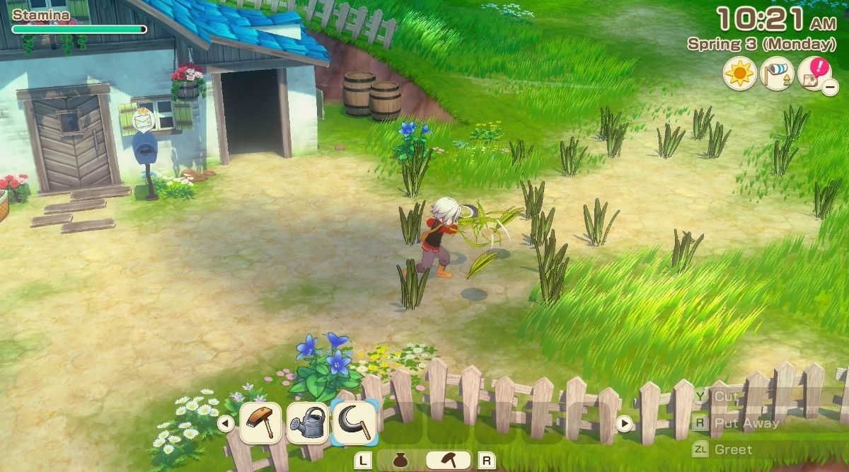 Cutting Weeds in Story of Seasons Grand Bazaar