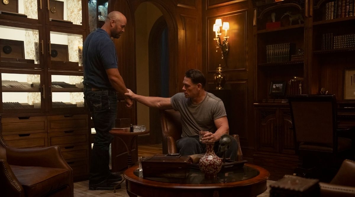 RECAP: 'Peacemaker' Season 2 Episode 1 — "The Ties That Grind" 4 David Denman and John Cena in Peacemaker Season 2 Episode 1