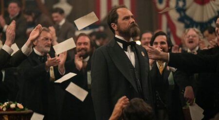 Game of Thrones Showrunners New Limited Series ‘Death by Lightning’ Premieres This November Michael Shannon in Death By Lightning promotional still from Netflix