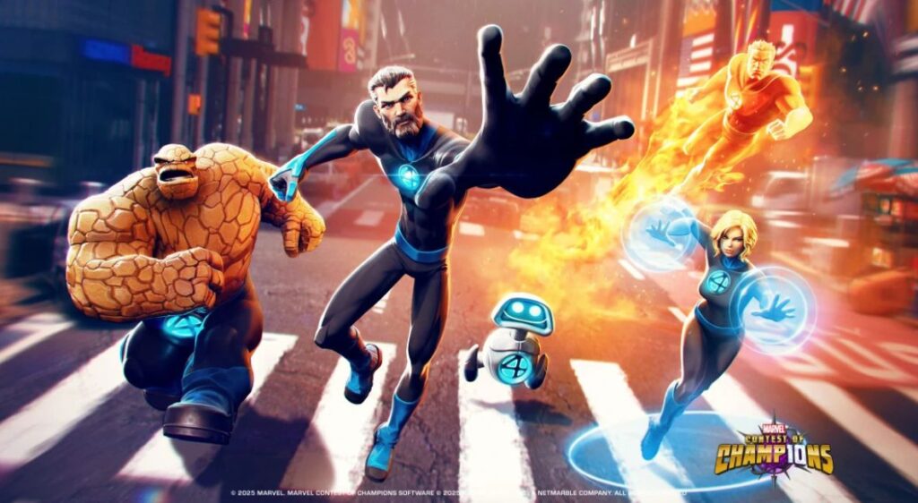 Key art featuring The Fantastic Four in Marvel Contest of Champions