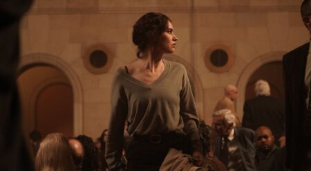 REVIEW: ‘Relay’ Is Lost In Transmission Lily James in the film Relay