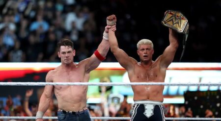 The SummerSlam 2025 Main Event Was A Fever Dream We All Needed John Cena and Cody Rhodes during Summerslam 2025