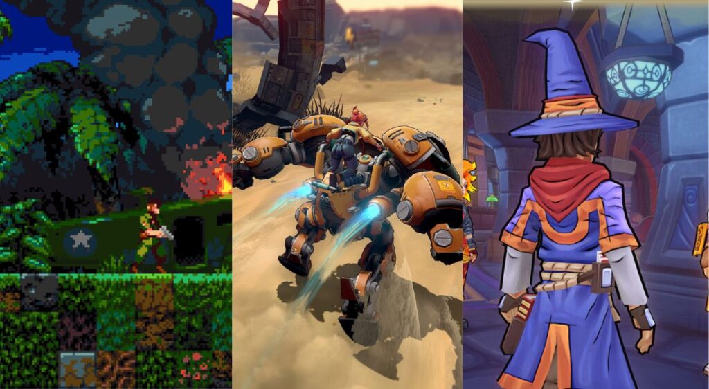 Key art from the games Wolfhound, Starbites, and Ravenwood Academy, featured at PAX West.