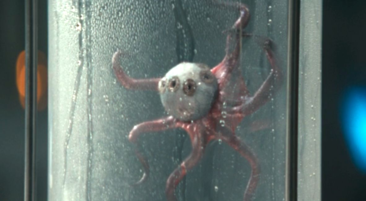 A little alien observing the action in Alien Earth Episode 5