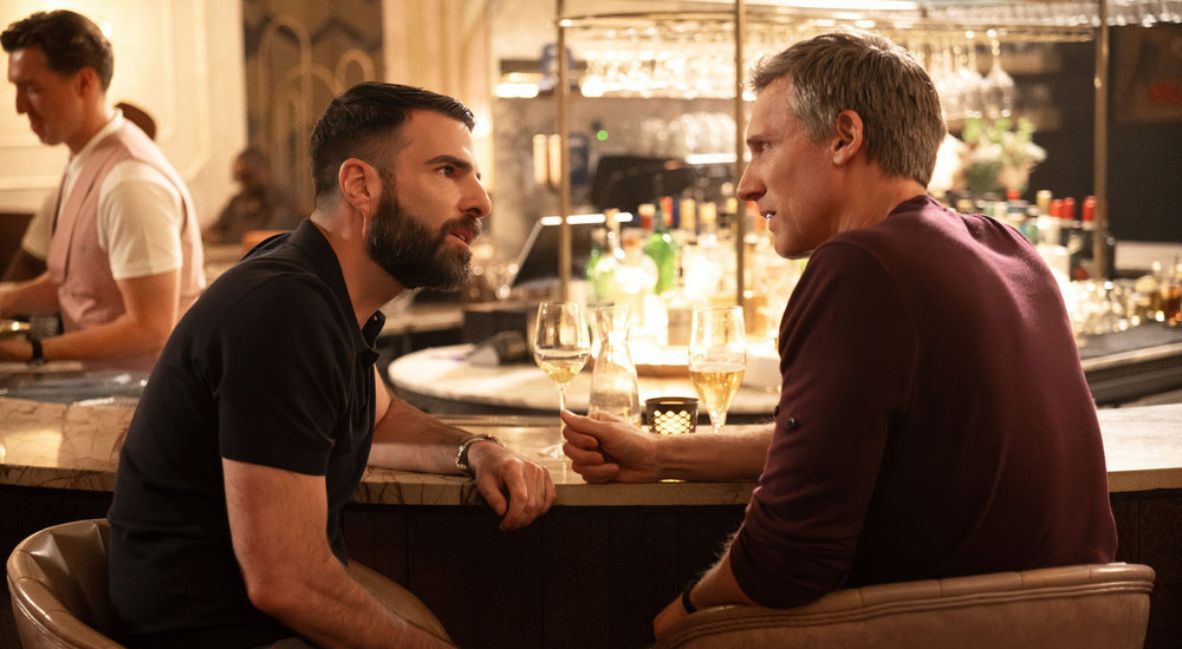 RECAP: 'Brilliant Minds' Season 2 Episode 2 — "The Contestant" 3 Wolf, played by Zachary Quinto and Josh, played by Teddy Sears, enjoy drinks together in Brilliant Mind Season 2 Episode 2