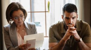 Muriel, played by Donna Murphy, and Wolf, played by Zachary Qunito, in Brilliant Minds Season 2 Episode 2