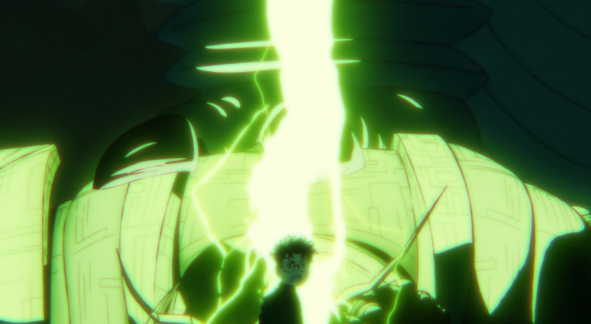 REVIEW: 'DanDaDan' Season 2 Episode 12 — "Clash! Space Kaiju vs. Giant Robot!" 5 Okarun stands against the fight between the mecha and kaiju