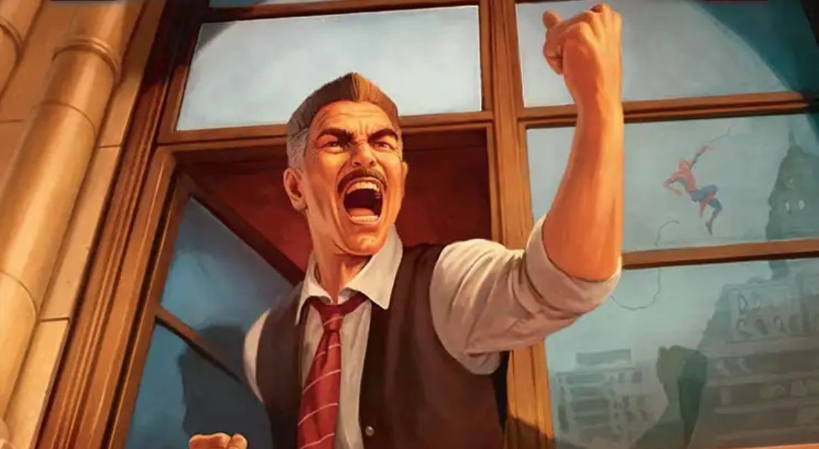 The Magic: The Gathering/Spider-Man card for J. Jonah Jameson