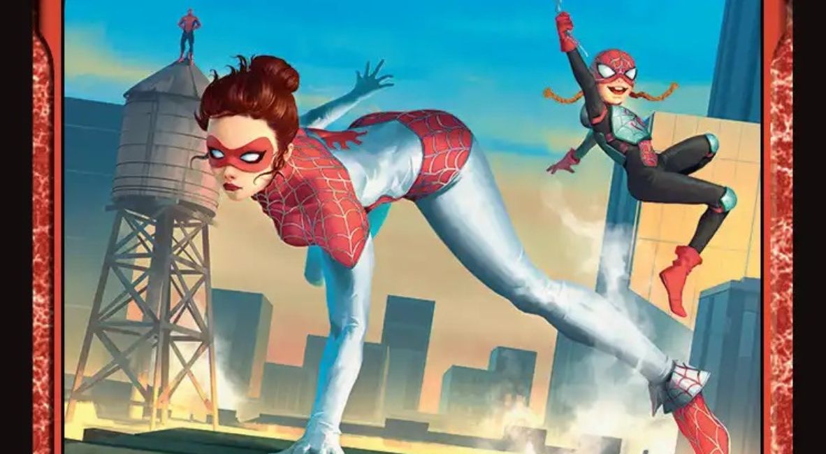 The Magic: The Gathering/Spider-Man card of Spinneret and Spiderling