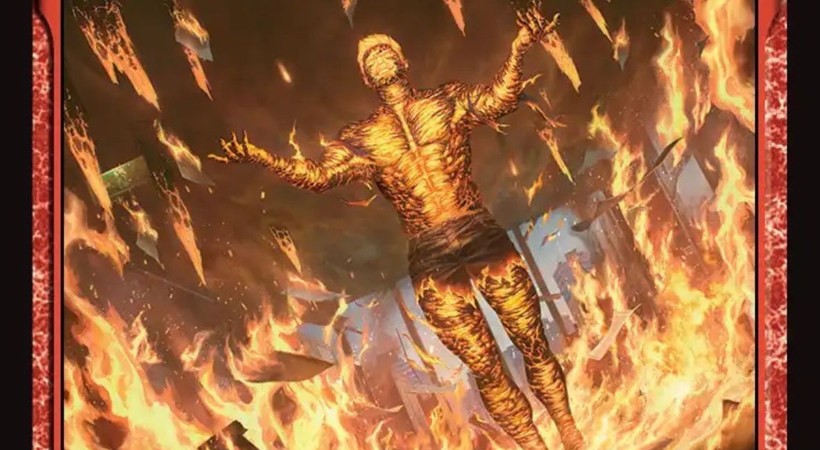 The Magic: The Gathering/Spider-Man card for Molten Man