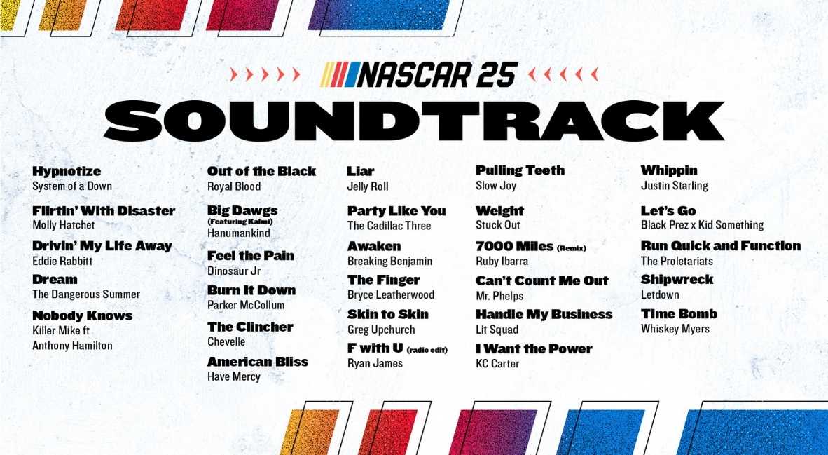 NASCAR 25 Soundtrack Reveal promotional image from iracing