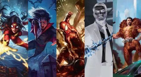 Everything To Know About Magic’s Spider-Man Artifacts And Multicolored Creature Sets Key art from the Spider-Man Magic: The Gathering collaboration