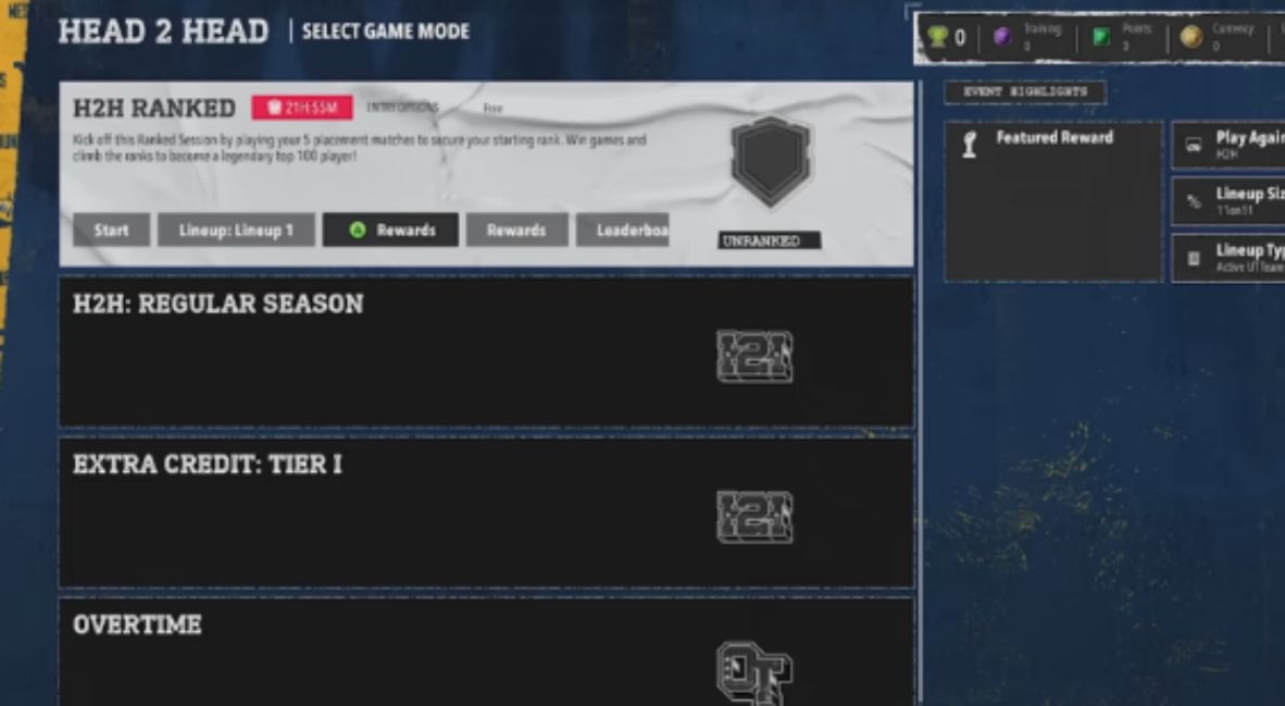 CFB 26 October Title Update image from EA Sports - Head to Head Ranked Screen
