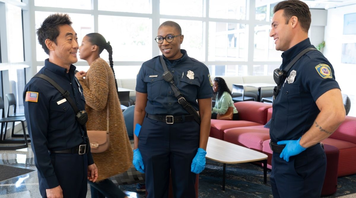 Chimney Hen and Eddy in 9-1-1 Season 9 Episode 1