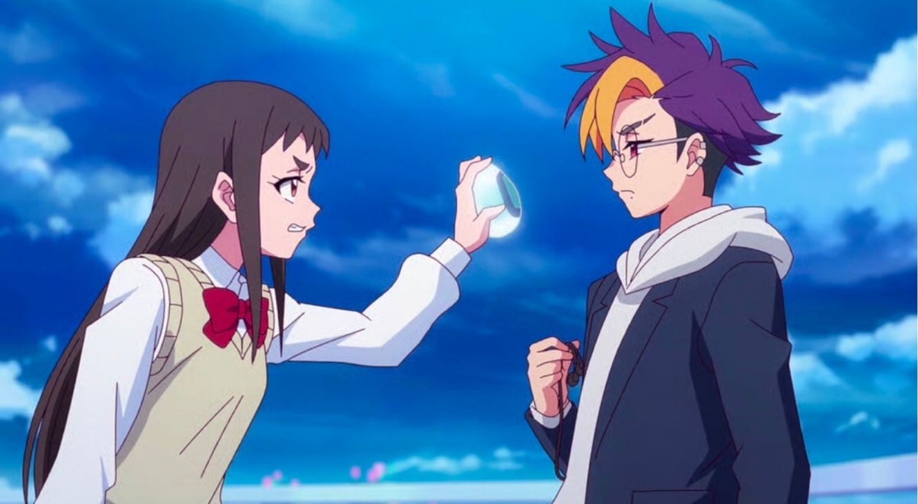 Tomoro and Hitomi in Digimon Beatbreak Episode 1