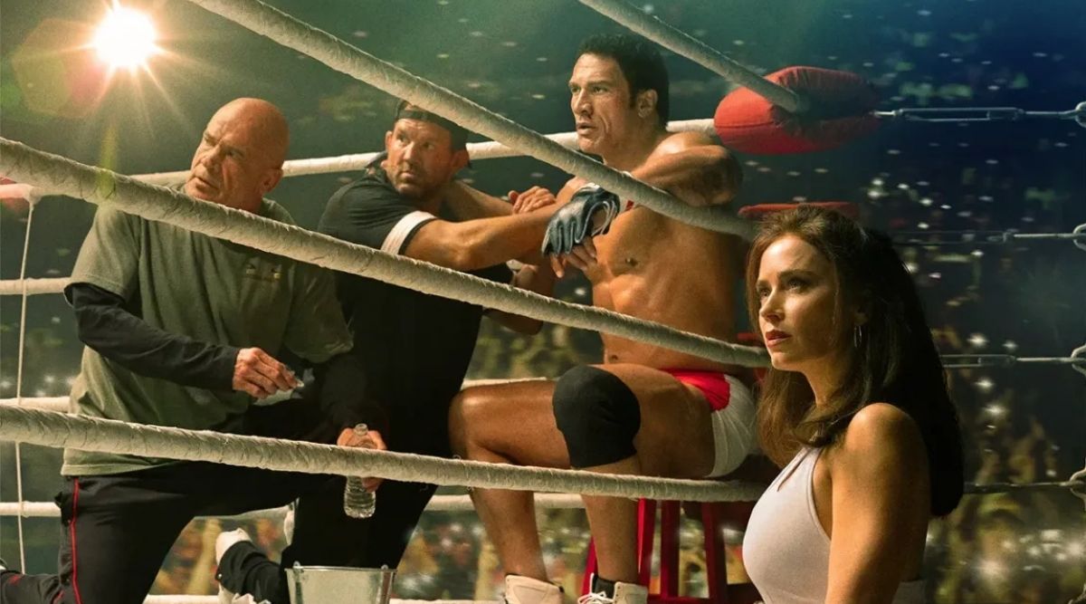 Dwayne Johnson and Emily Blunt in The Smashing Machine
