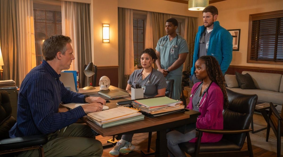 Josh and Interns in Brilliant Minds Season 2 Episode 6