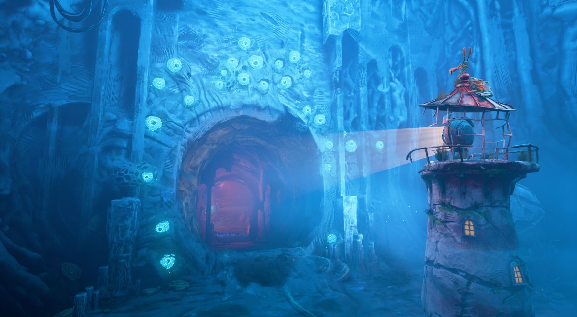 Shining a light on a doorway in Keeper