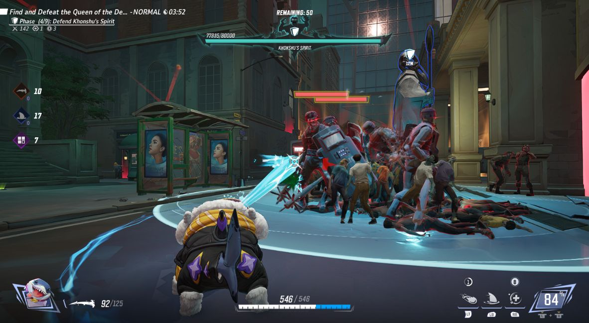 Defending a tower from zombies in Marvel Rivals