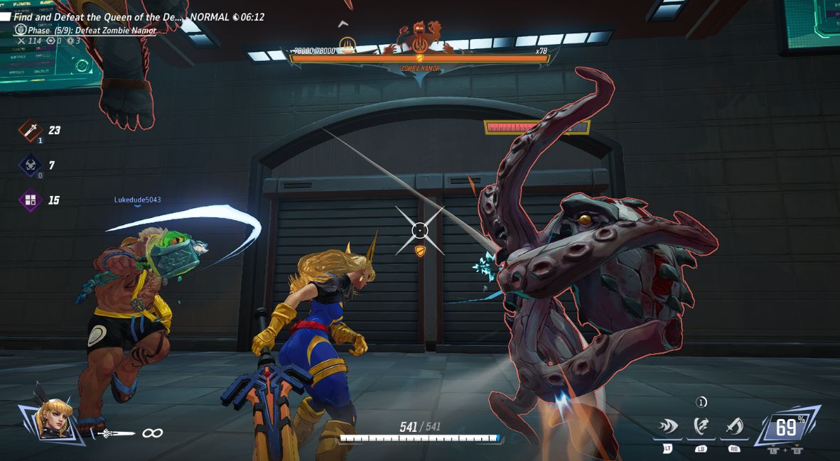 Slaying an octopus turret in Marvel Rivals' new Marvel Zombies mode