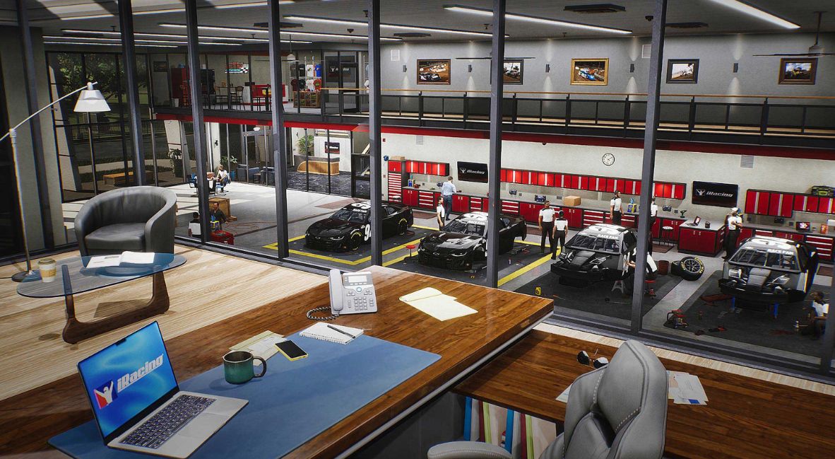 A garage in NASCAR 25