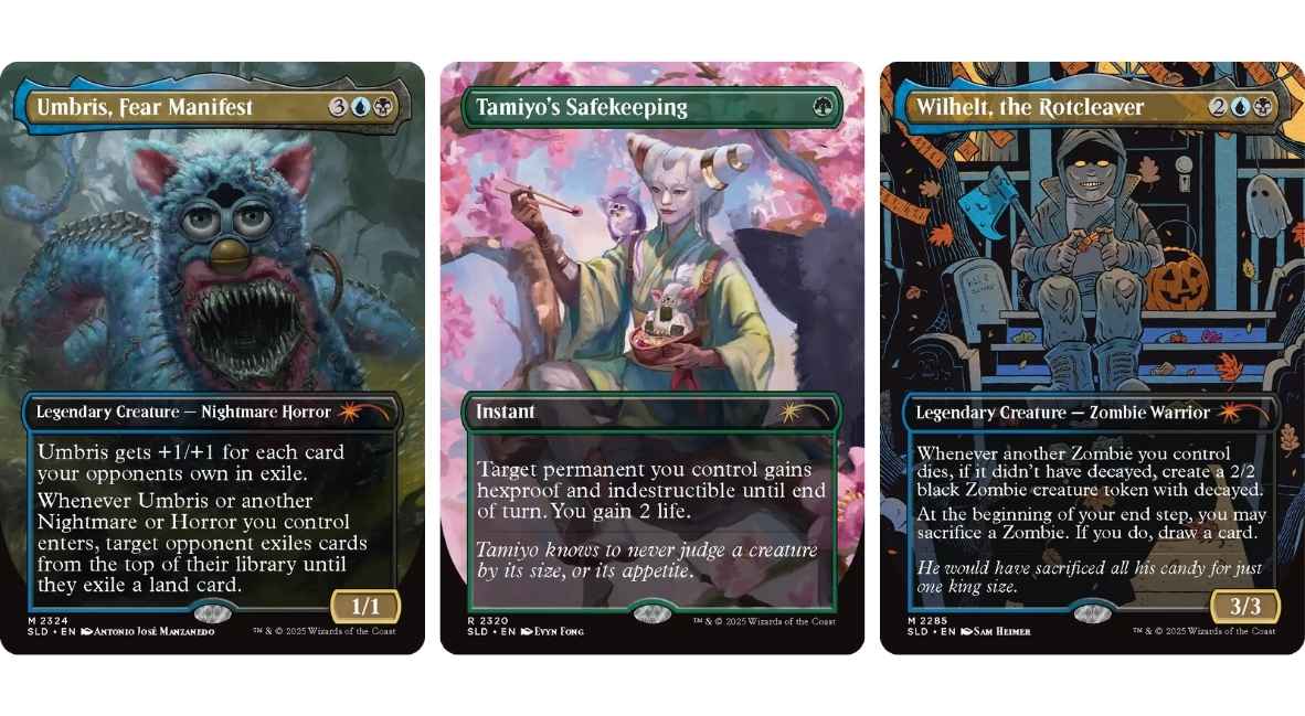 Secret Lair Secret Scare Superdrop cards.