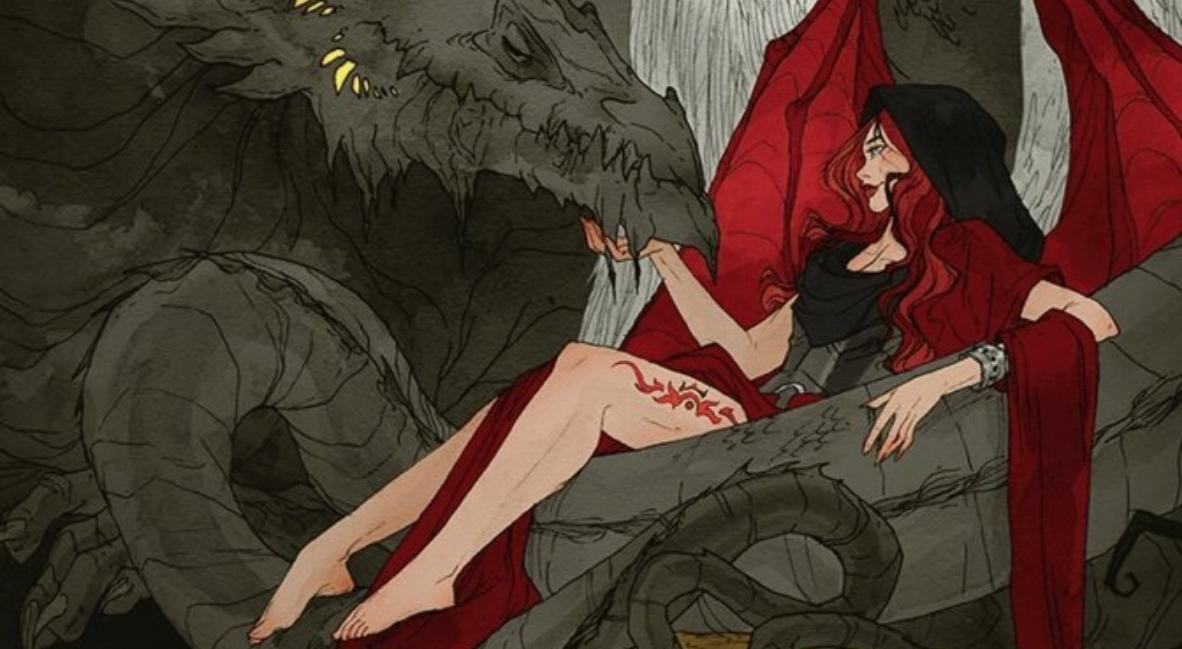 Tragic Romance Secret Lair drop art by Abigail Larson.