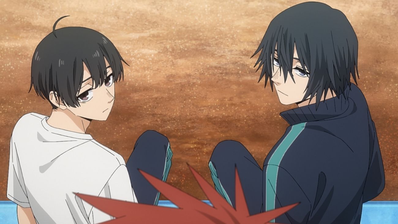 Ayato and Saku look at Shohei