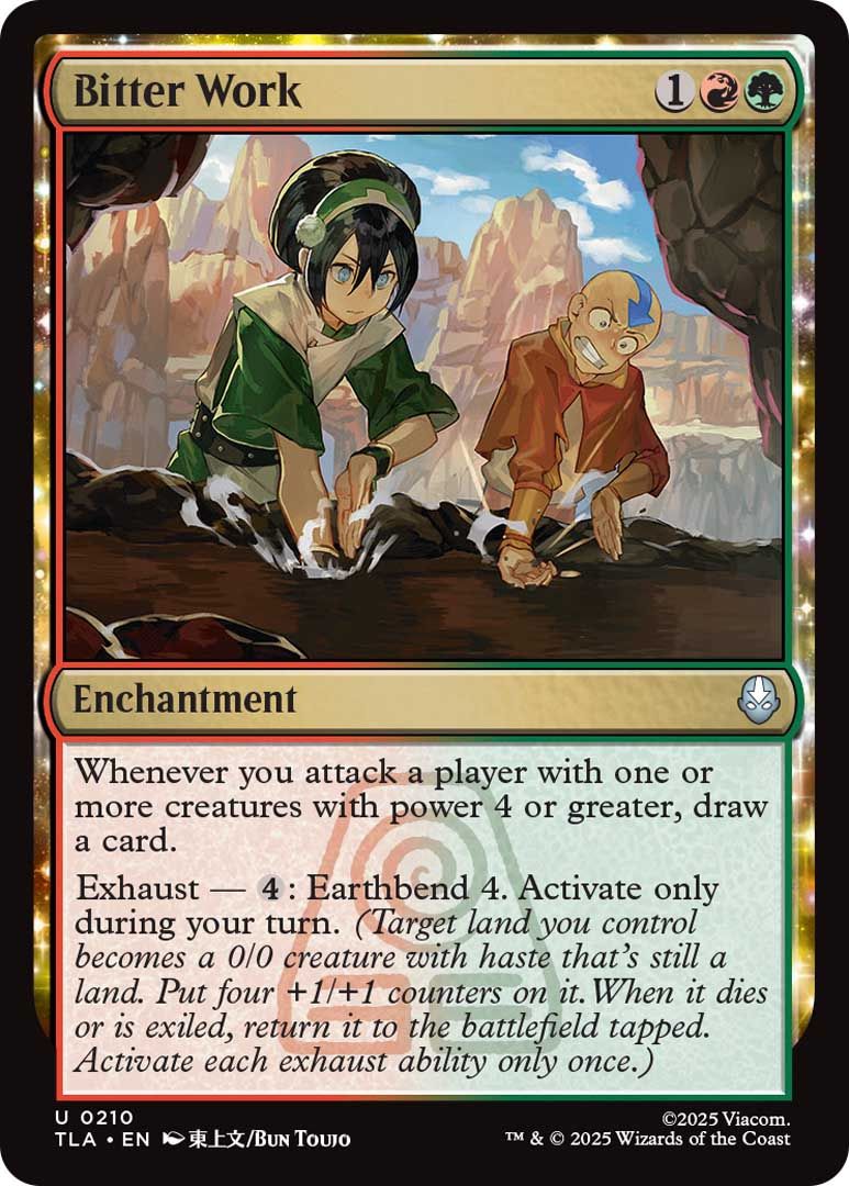Bitter Work card from the ATLA Magic The Gathering Set